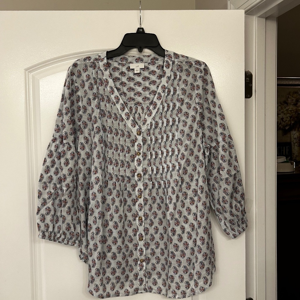 J.Jill Beautiful Button Down Blouse Size L